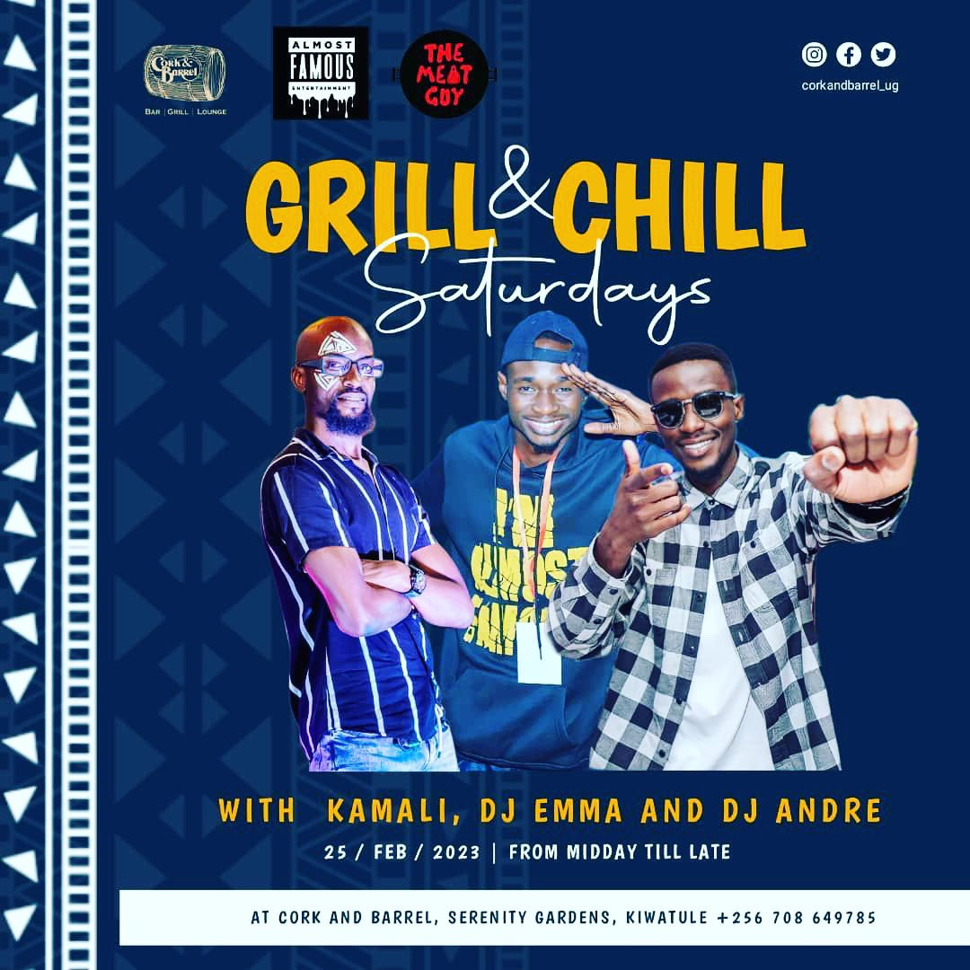 Grill & Chill Saturdays - Cork & Barrel. Serenity Gardens, Nabbumba Road, Kiwatule Kampala, Uganda